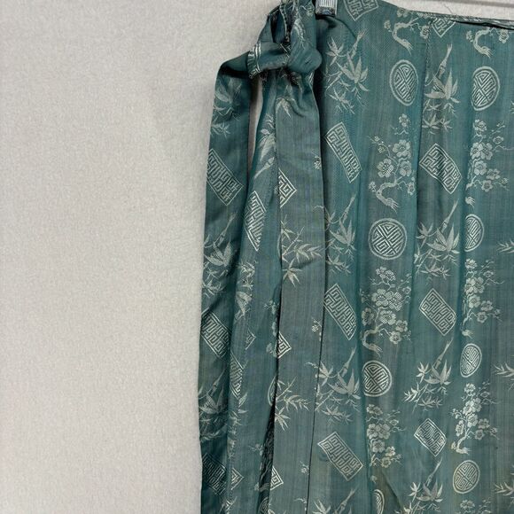 NHA MAY LAI Skirt M Wrap Tie Belt Brocade Vietnamese Traditional Sarong Blue - Picture 8 of 13